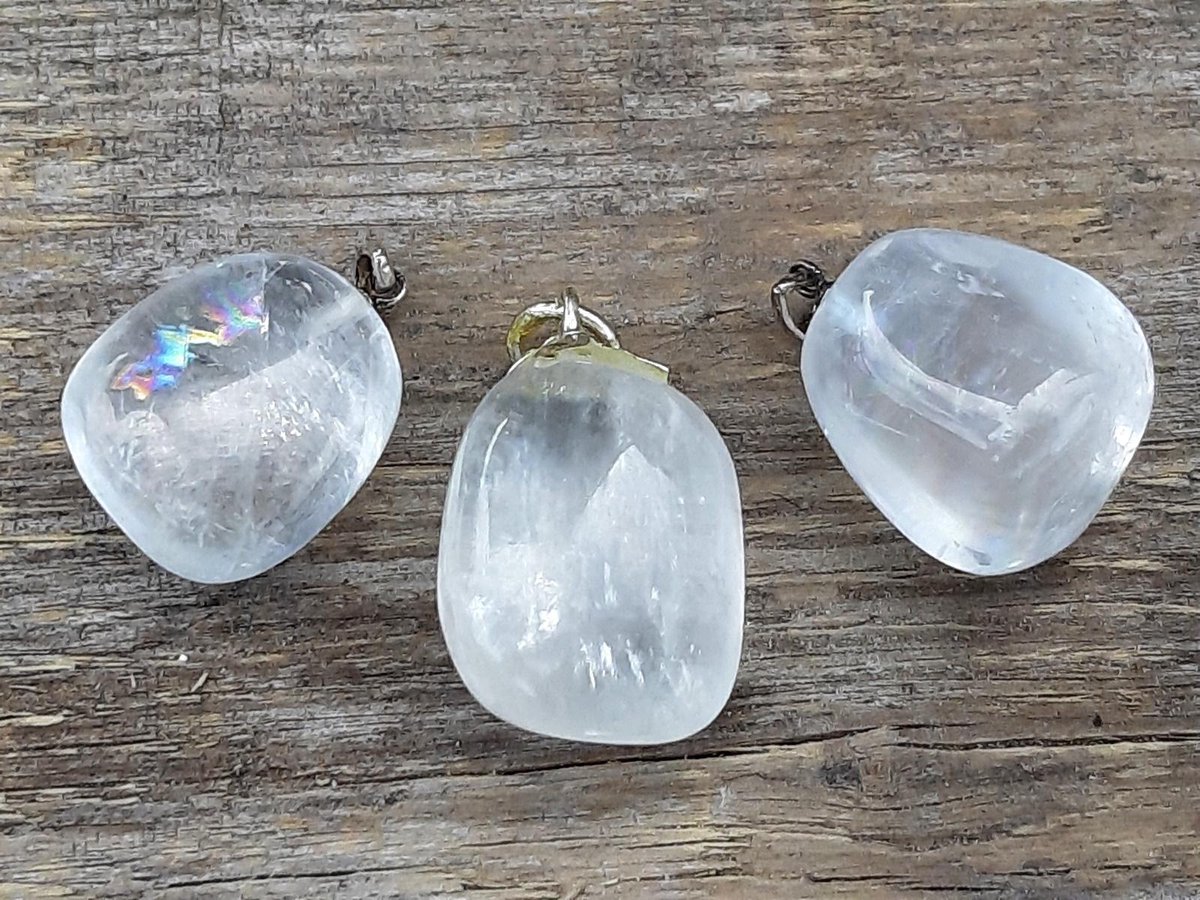 Edelsteen witte Calciet hanger - 925 sterling zilver